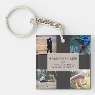 Porte-clefs Grandpa Crew Custom 4 Photo Grid Porte - clé