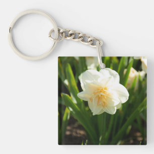 Porte-clefs Grands narcisses blancs par un jour de printemps