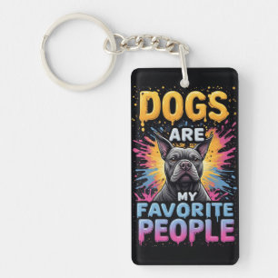 Porte-clefs Graphique Bulldog Splash de Peinture Coloré