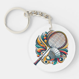 Porte-clefs Graphique de badminton