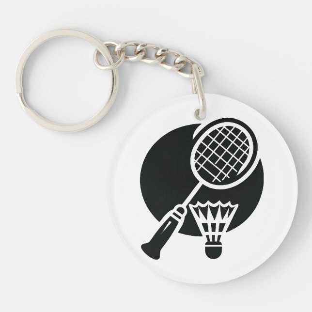 Porte-clefs Graphique de badminton (Devant)