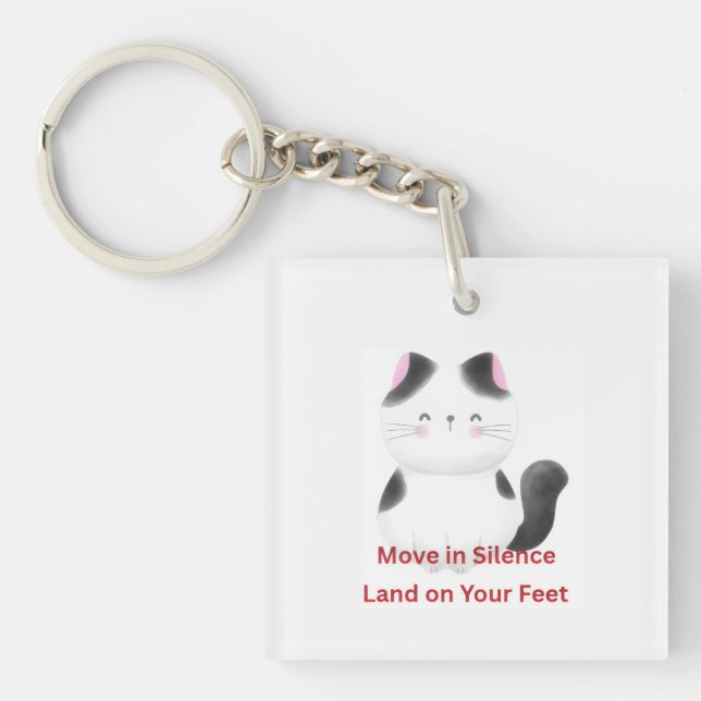 Porte-clefs Graphique de chat motivant  (Devant)