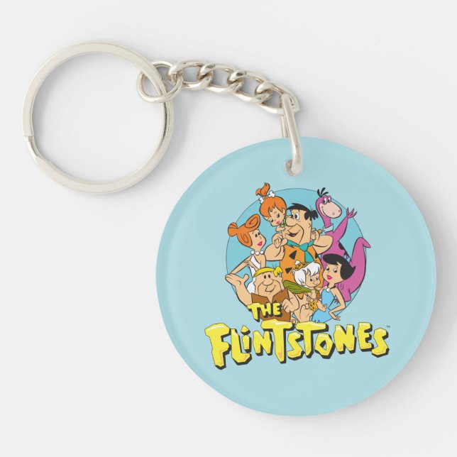 Porte-clefs Graphique de la famille Pierrafeu et Roubles (Devant)
