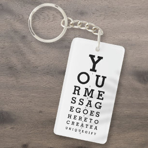 Porte-clefs Graphique d'opticien Créez votre propre message