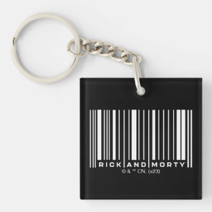 Porte-clefs Graphique du code barre de Rick et Morty