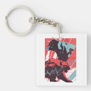 Porte-clefs Graphique Minimaliste Bourse Baissier Haussier