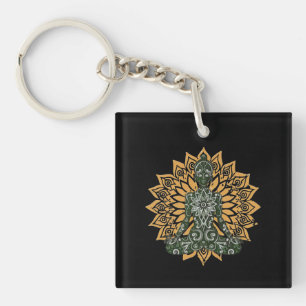 Porte-clefs Graphique Zen Pose de Lotus de Yoga