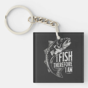 Porte-clefs Graphisme d'art de citation de pêche vintage