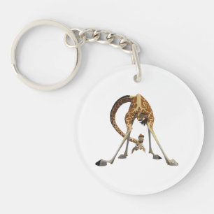 Porte-clefs Graphisme de girafe amusant – Design d'animal mign