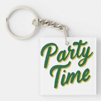 Porte-clefs Graphisme de lettrage pour la fête verte et jaune