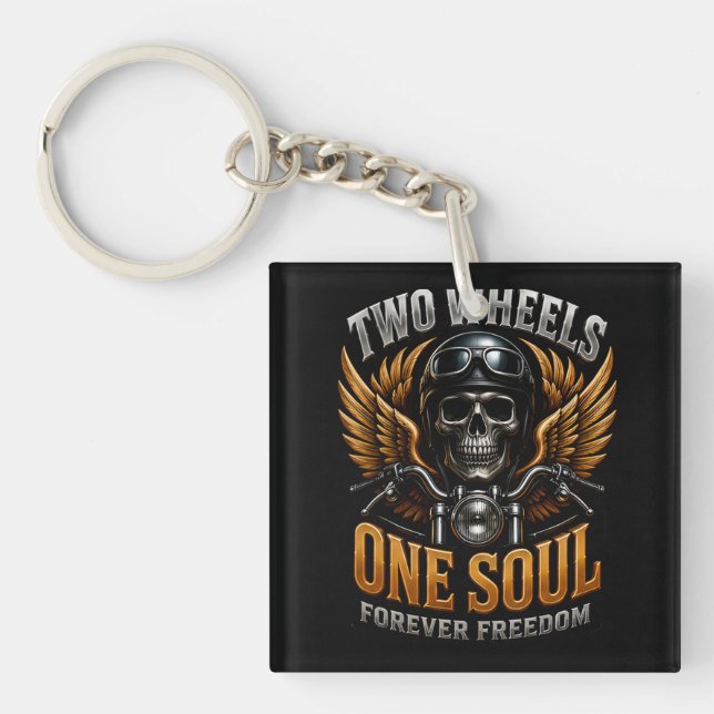 Porte-clefs Graphisme de liberté pour motards 🦅 🏍️ (Devant)