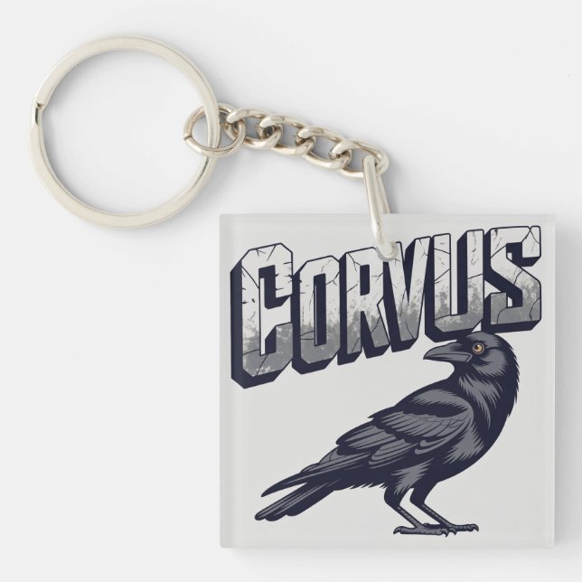 Porte-clefs Graphisme de mascotte Corvus Raven (Devant)