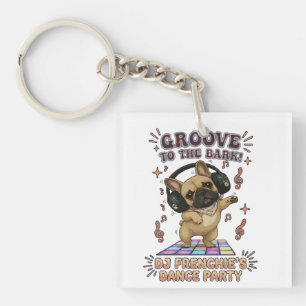 Porte-clefs Graphisme de soirée dansante Retro DJ Frenchie