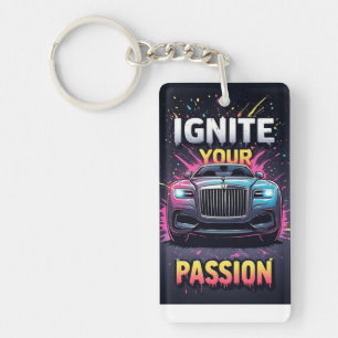 Porte-clefs Graphisme de voiture de luxe gras et éclaboussure 