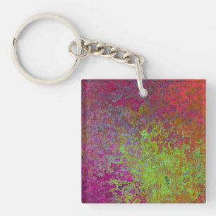 Porte-clefs Gras, Coloré, Peinture à rayures, Grunge Abstrait