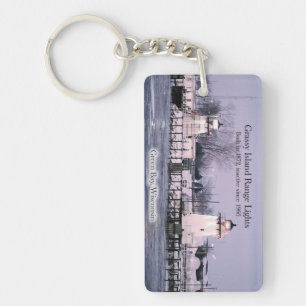 Porte-clefs Grassy Island Range Lights rectangle porte - clé