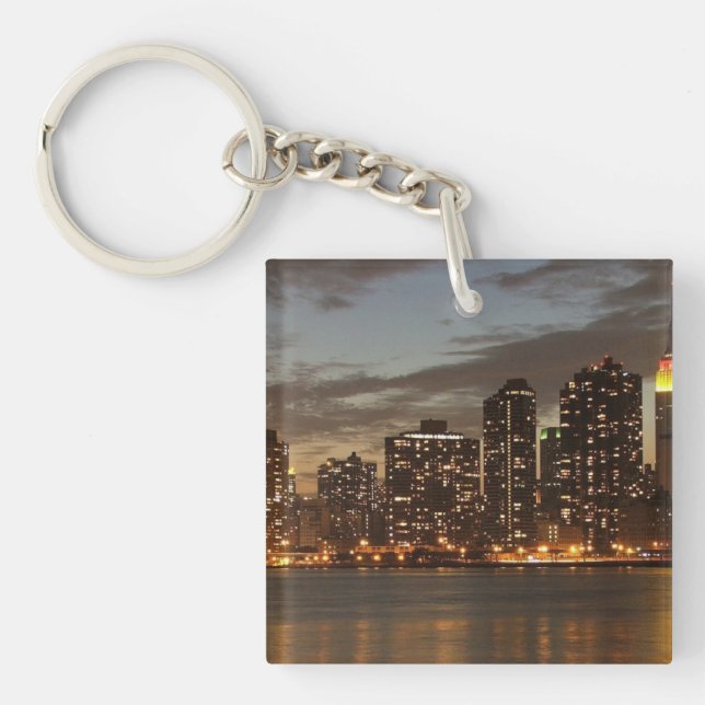 Porte-clefs Gratte-ciel de Manhattan la nuit (Devant)