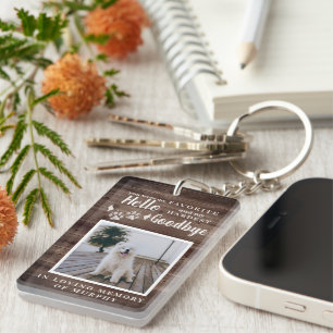 Porte-clefs Gravure de pattes rustique personnalisée - Photo d
