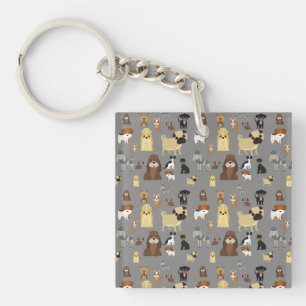 Porte-clefs gray background dogs