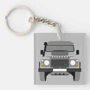 Porte-clefs Gray Pop Art Classic Land Rover Car