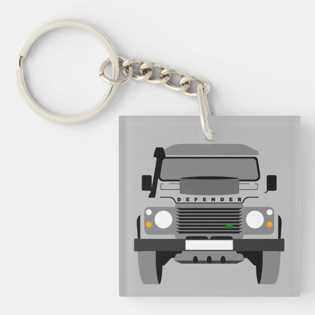 Porte-clefs Gray Pop Art Classic Land Rover Car (Devant)