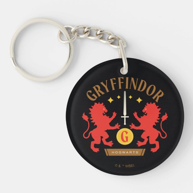 Porte-clefs GRAYFFINDOR™ Maison double Lion épée graphique (Devant)