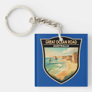 Porte-clefs Great Ocean Road Australie Travel Art Vintage