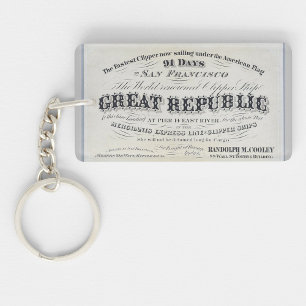 Porte-clefs Great Republic Clipper voilier navire 1900