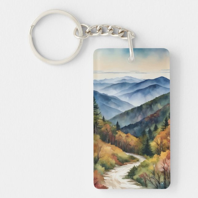 Porte-clefs Great Smoky Mountains Porte - clé d'aquarelle (Devant)