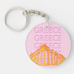 Porte-clefs Grèce, Art Voyage, Rose