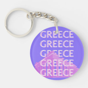 Porte-clefs Grèce, Athènes Travel Art, Retro Travel Art
