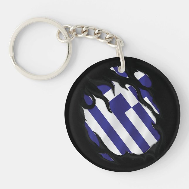 Porte-clefs Grèce déchiré le drapeau (Devant)
