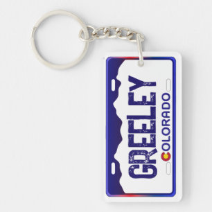 Porte-clefs Greeley Colorado plaque bleue porte - clé