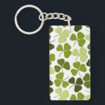 Porte-clefs Green Clover in a Variety of Shades<br><div class="desc">Simple layout of various shades of green on clover making a pretty print on white</div>