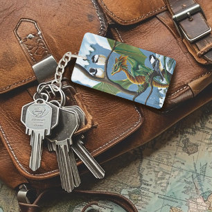 Porte-clefs Green Dragon Chickadees Winter Business Logo