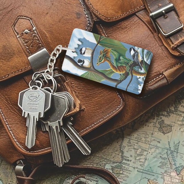 Porte-clefs Green Dragon Chickadees Winter QR code (Créateur téléchargé)
