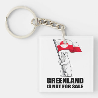 Porte-clefs Greenland Is Not for Sale Polar Bear With Flag