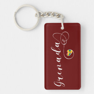 Porte-clefs Grenade Coeur, Drapeau Grenadien