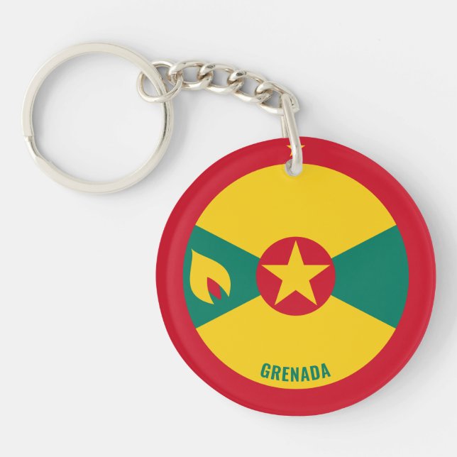 Porte-clefs Grenade Drapeau charmant patriotique (Devant)
