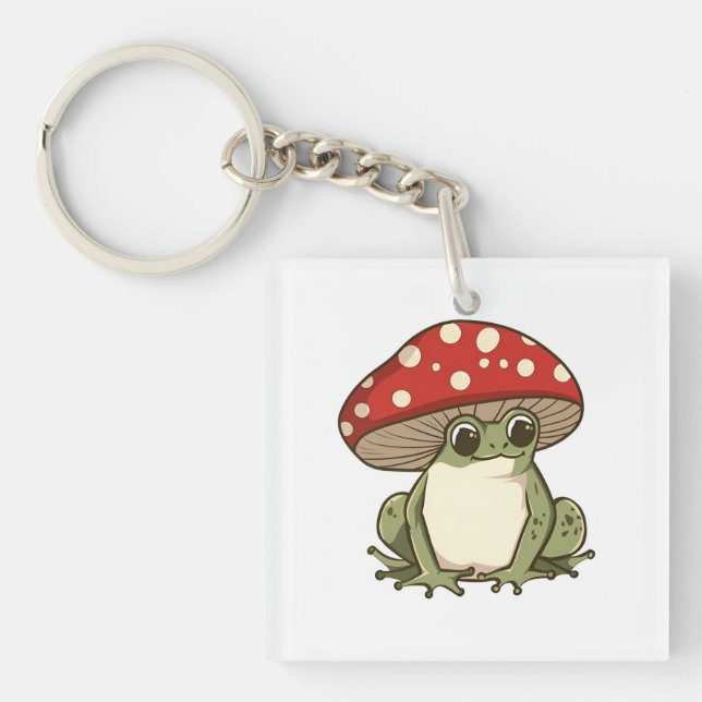 Porte-clefs Grenouille aux champignons mignons (Devant)