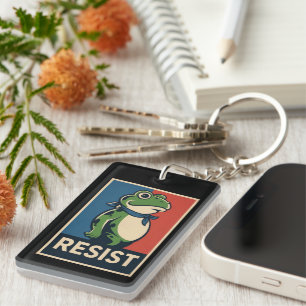 Porte-clefs grenouille de Portland en protestation contre la r