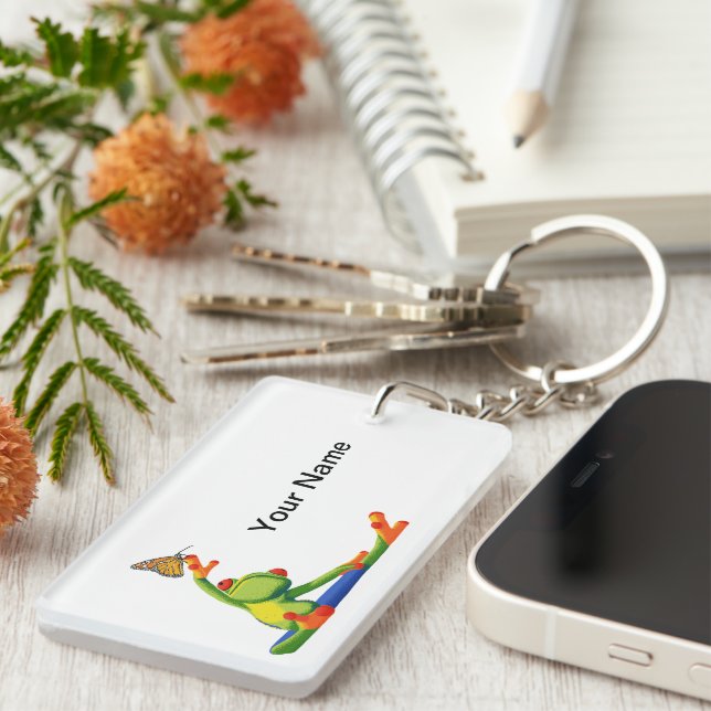 Porte-clefs Grenouille de Yoga (Devant droit)