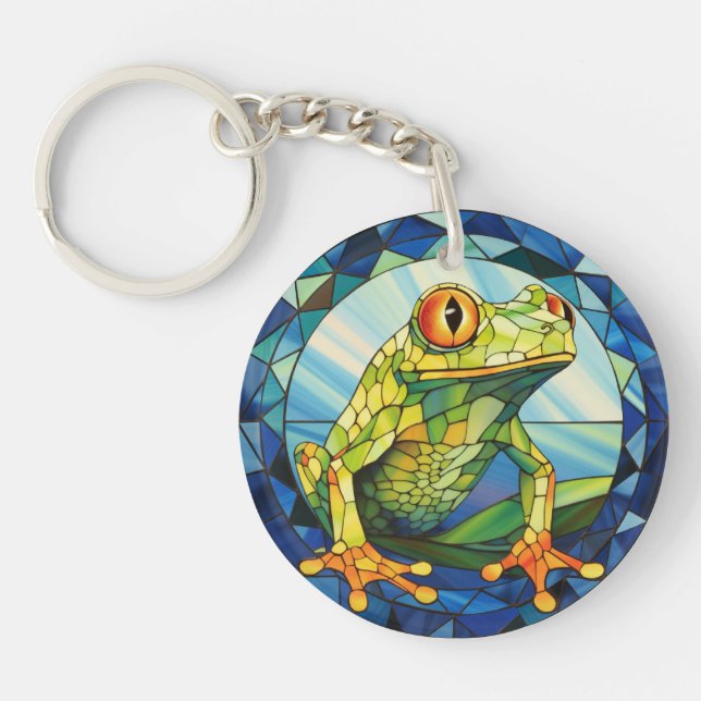 Porte-clefs Grenouille en verre doux (Devant)