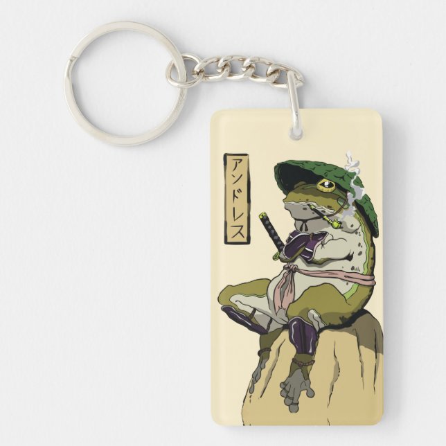 Porte-clefs Grenouille Samouraï : Gardienne du Lotus (Devant)