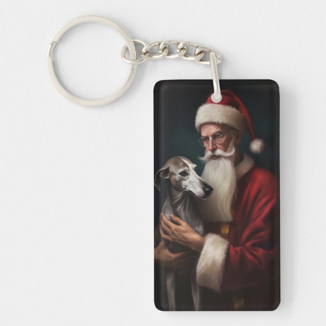 Porte-clefs Greyhound avec Noël Festif du Père Noël (Devant)