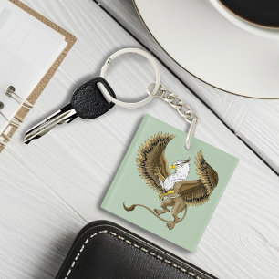 Porte-clefs Griffon Mythique Fantastique Brun Majestueux