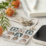 Porte-clefs Grille multiphoto moderne mignon cadeau DAD<br><div class="desc">Créez votre propre porte - clé DAD avec ce montage et ce texte de grille multi-photo moderne. Design dispose de 6 Photographies avec des carrés d'angle incurvés avec le texte DAD en blocs verts kaki qui peuvent être changés en n'importe quelle couleur. Au verso, le texte 'World's Best Daddy' avec...</div>