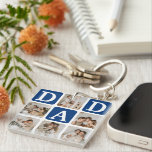 Porte-clefs Grille multiphoto moderne mignon cadeau DAD<br><div class="desc">Créez votre propre porte - clé DAD avec ce montage et ce texte de grille multi-photo moderne. Design dispose de 6 Photographies avec des carrés d'angle incurvés avec le texte DAD en blocs bleu foncé qui peuvent être changés en n'importe quelle couleur. Au verso, le texte 'World's Best Daddy' avec...</div>