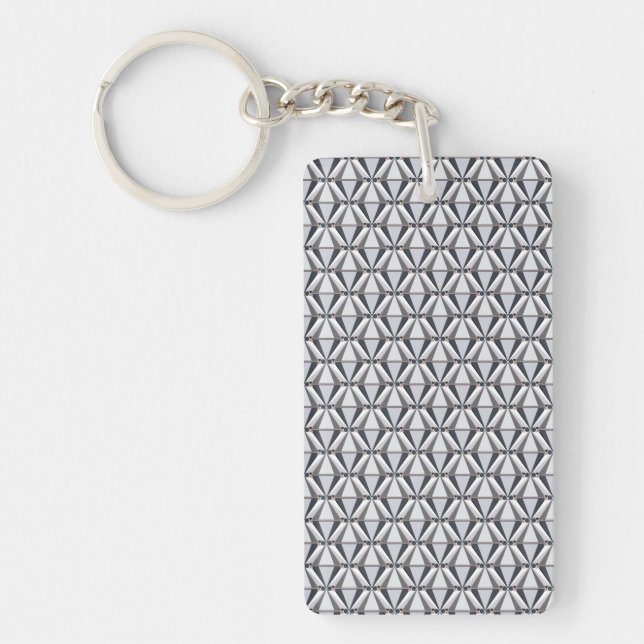 Porte-clefs Gris avec rose (Devant)