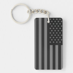 Porte-clefs Gris de noir de drapeau américain